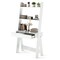 Wall Leaning Ladder Desk with Drawer and Shelves for Small Spaces